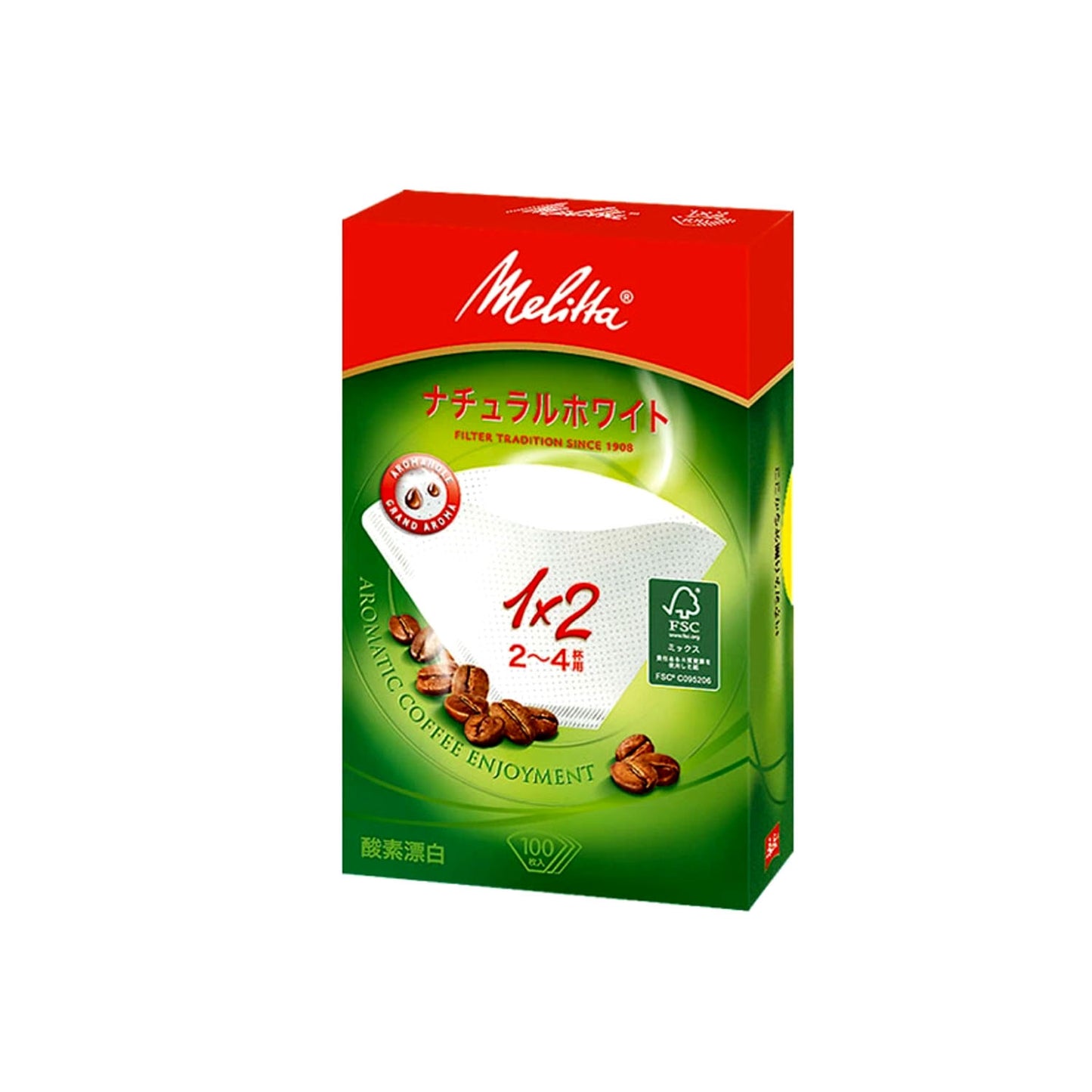 メリタ ペーパーフィルター アロマジック ナチュラルホワイト 1×2G