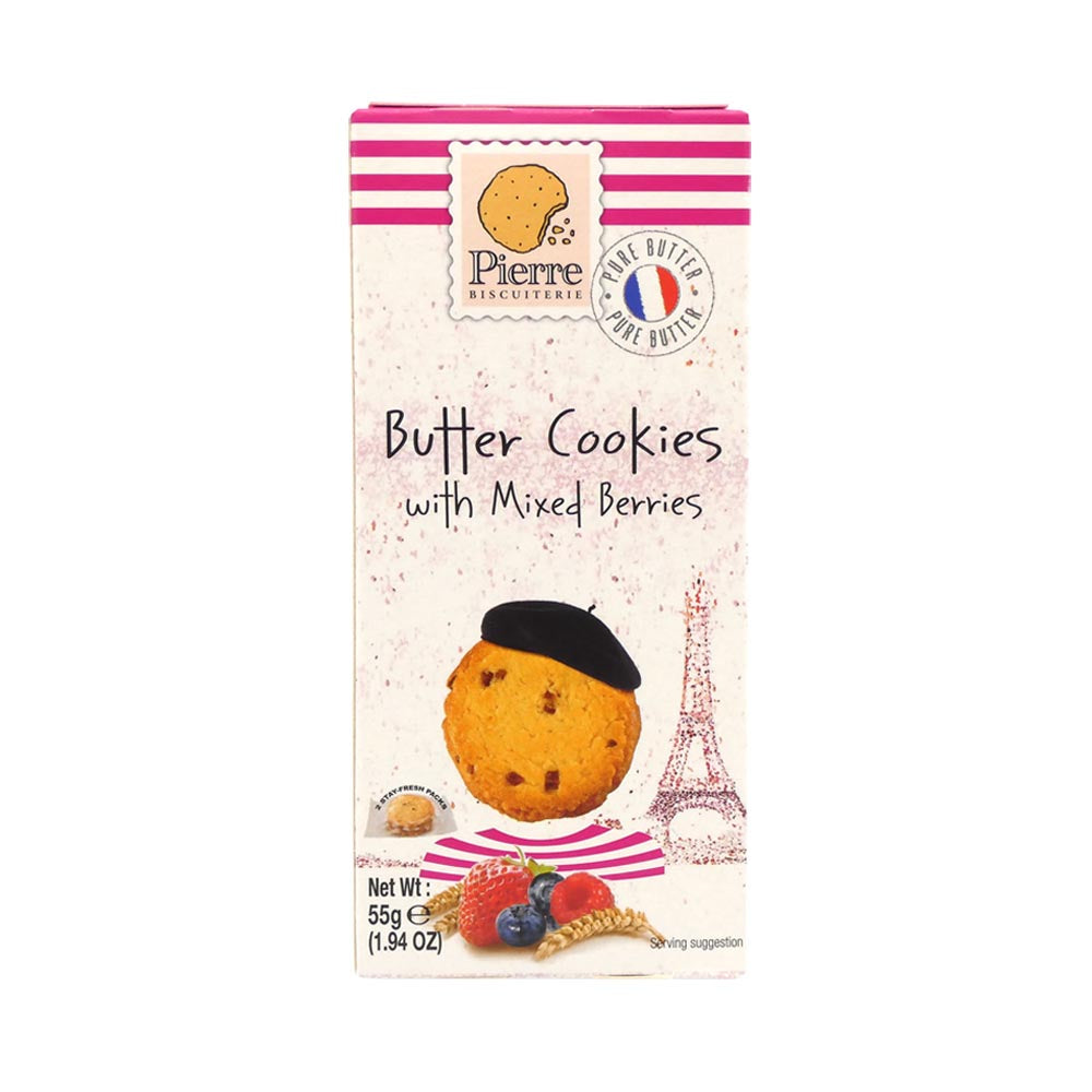 ピエールビスキュイットリー バタークッキー ミックスベリー55g